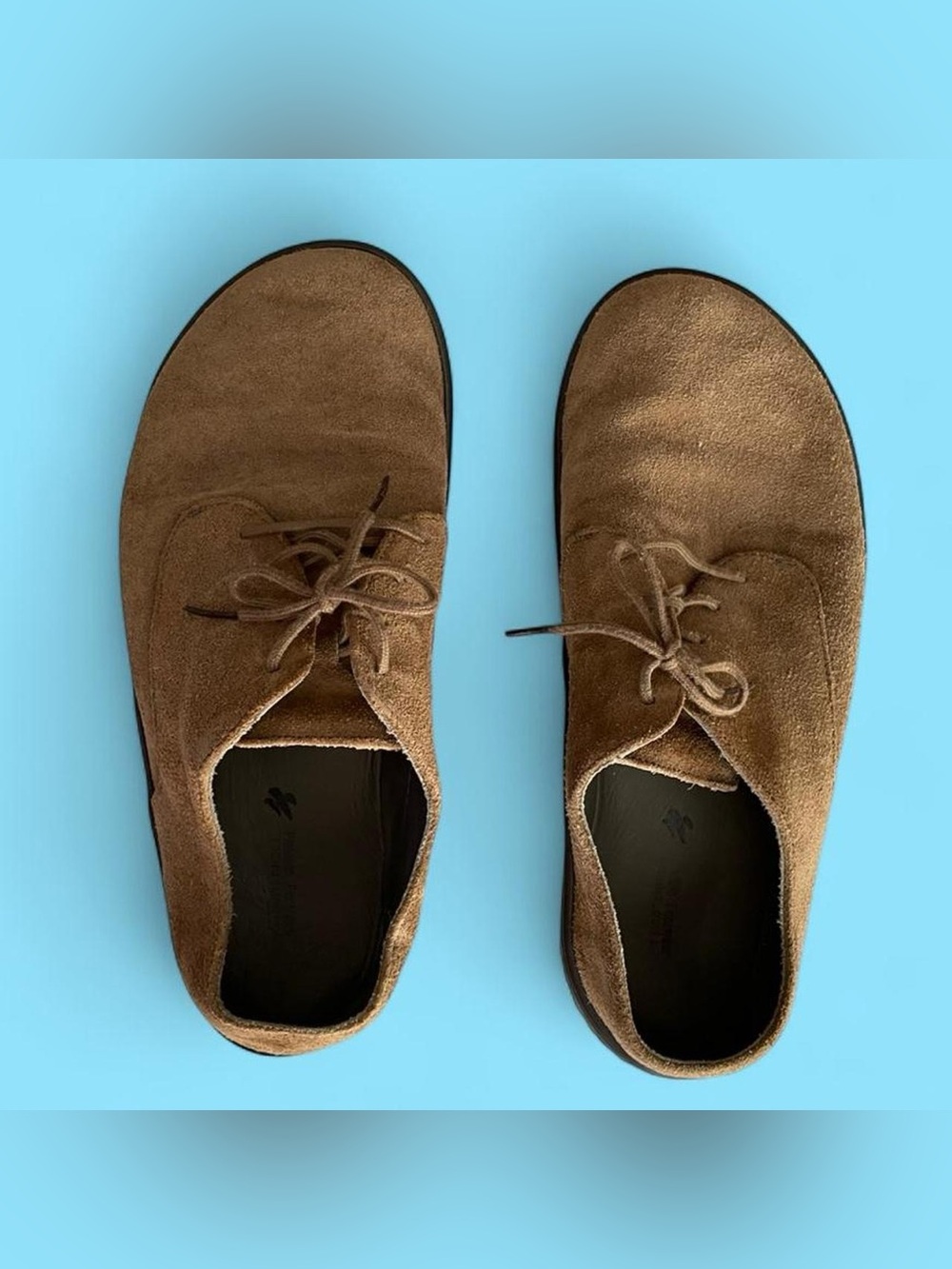 Men's Brown Suede Lace-Up Barefoot Loafers